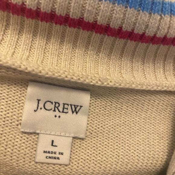 Gorgeous J Crew half zip sweater. Size large women’s .100% cotton. Worn once . - Picture 3 of 4